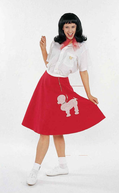 Adult Poodle Skirt-Red - JJ's Party House
