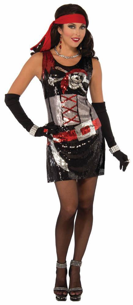 Adult Sequin Pirate Dress Costume - Medium/Large - JJ's Party House