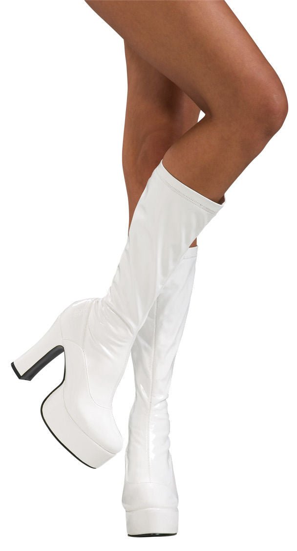 Adult Sexy White Go Go Boots - JJ's Party House