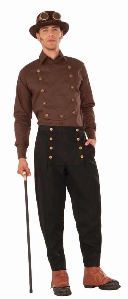 Adult Steampunk Brown Shirt - JJ's Party House