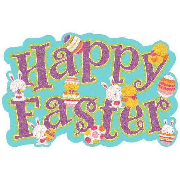 Amscan Easter Happy Easter Large Glitter Cutout Sign
