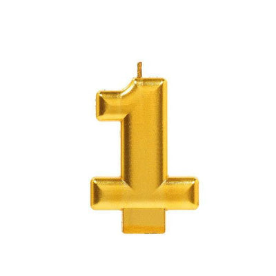 Amscan Party Supplies Numeral #1 Gold Metallic Candle