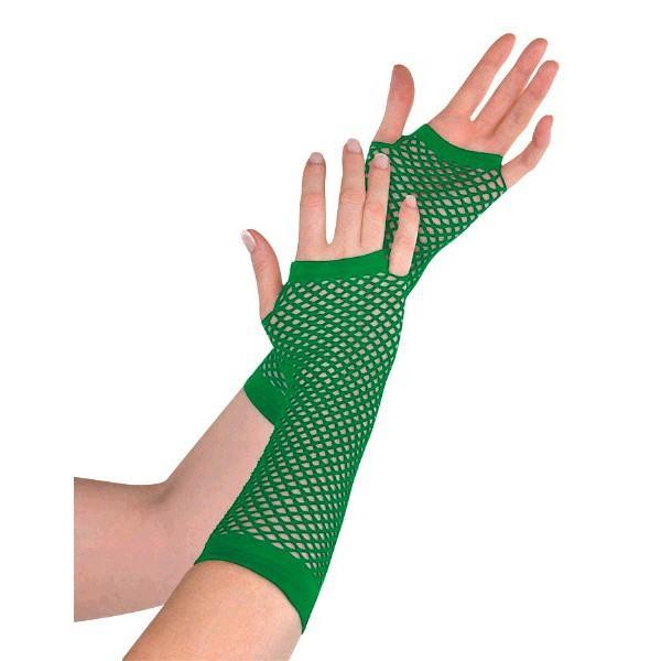 Amscan Spirit Long Green Fishnet Gloves