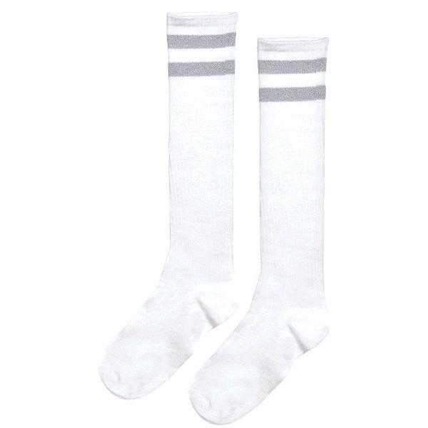 Amscan Spirit Silver Stripe Athletic Knee-High Socks