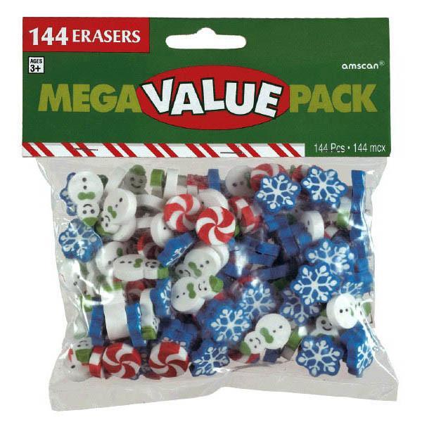 Amscan Staging Christmas Erasers Mega Favor P