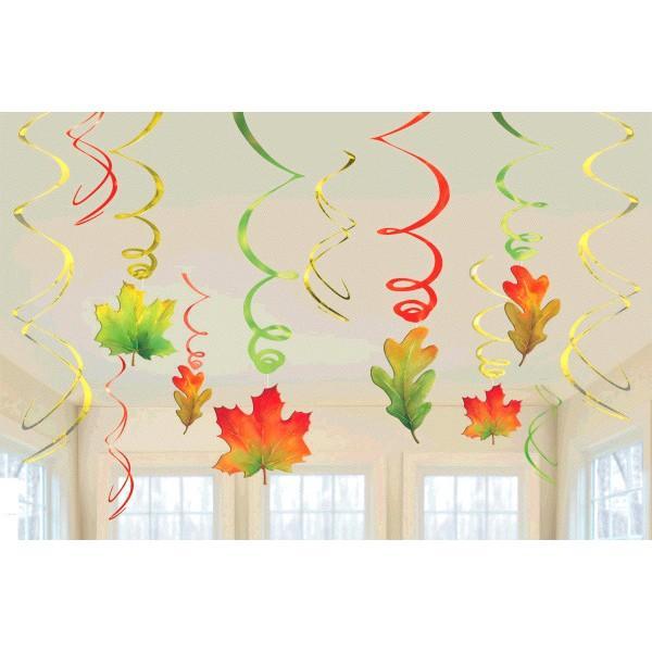 Amscan Staging Fall Leaf Foil Swirl Value Pac
