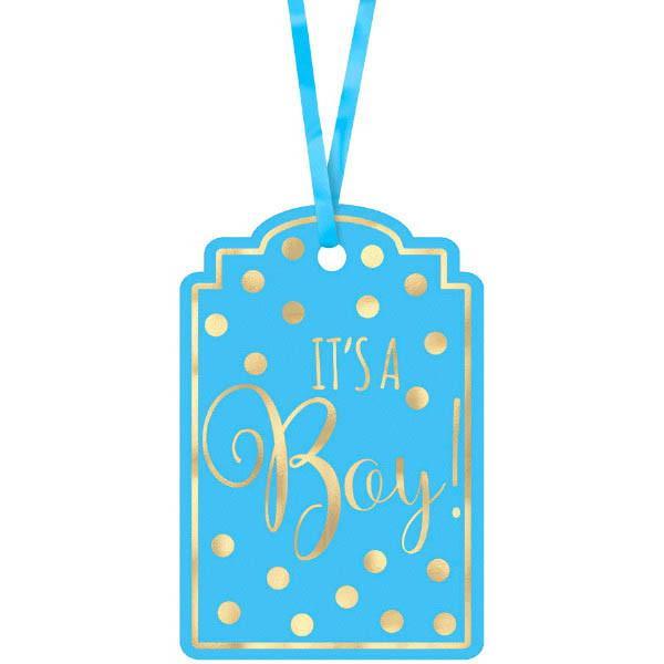 Amscan Staging Foil Stamp Tags - Blue Baby Sh