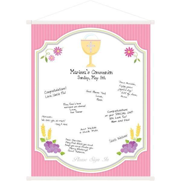 Amscan Staging Pink Communion Hanging Sign-In