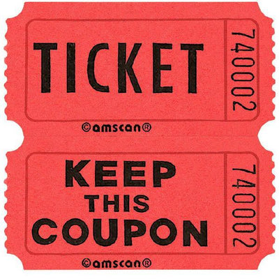 Amscan Staging Red Double Ticket Roll 2k
