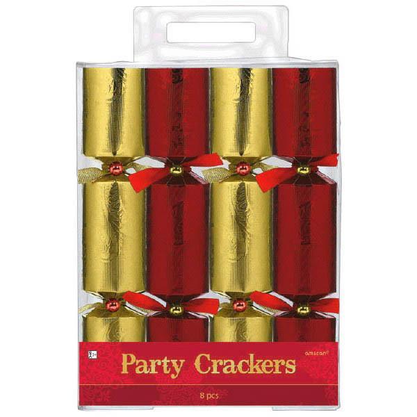 Amscan Staging Red & Gold Crackers 8ct