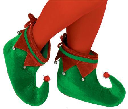 Amscan Staging Shoes Green & Red Elf