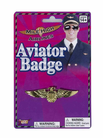 Aviator Badge-Gold - JJ's Party House