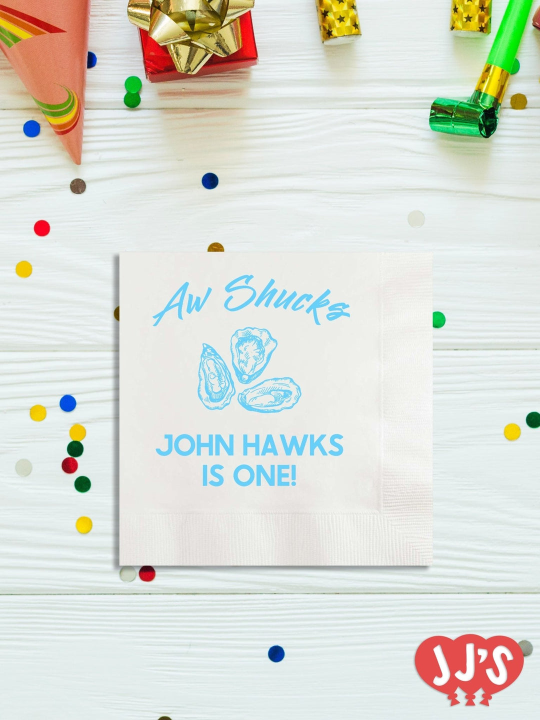 Awe Shucks Oyster Bake Birthday Personalized Napkins - JJ's Party House