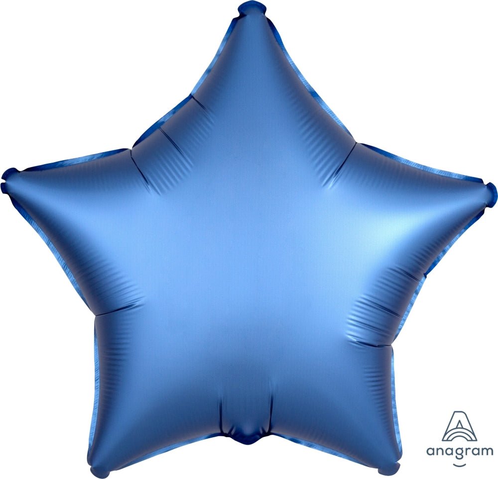 Azure Satin Star Mylar Balloon 18" - JJ's Party House