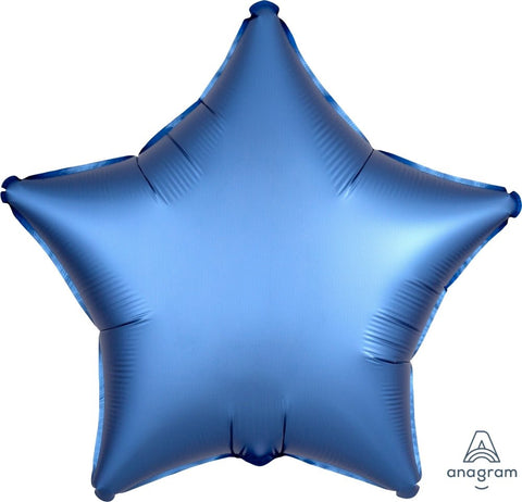 Azure Satin Star Mylar Balloon 18