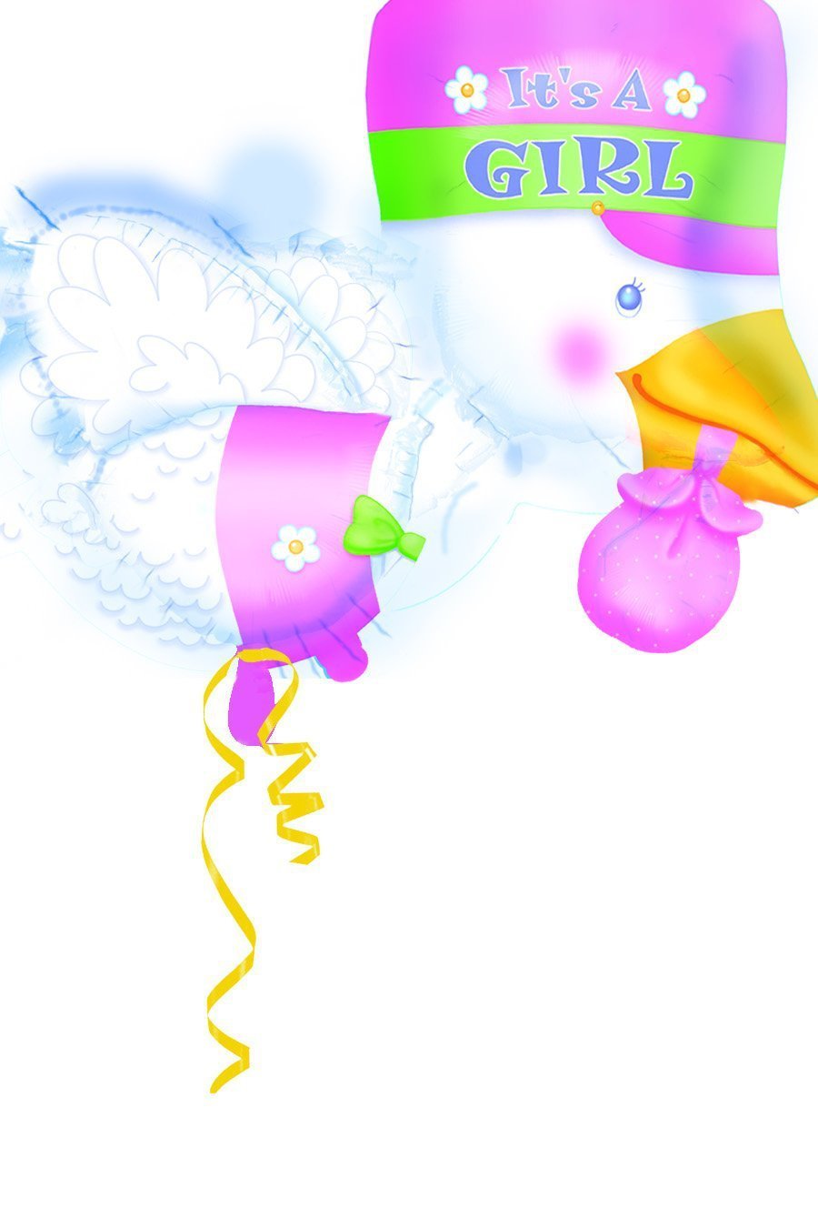Baby Girl Stork Balloon 32'' - JJ's Party House