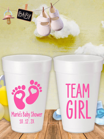 Baby Shower Team Boy/Team Girl Foam Cups - JJ's Party House