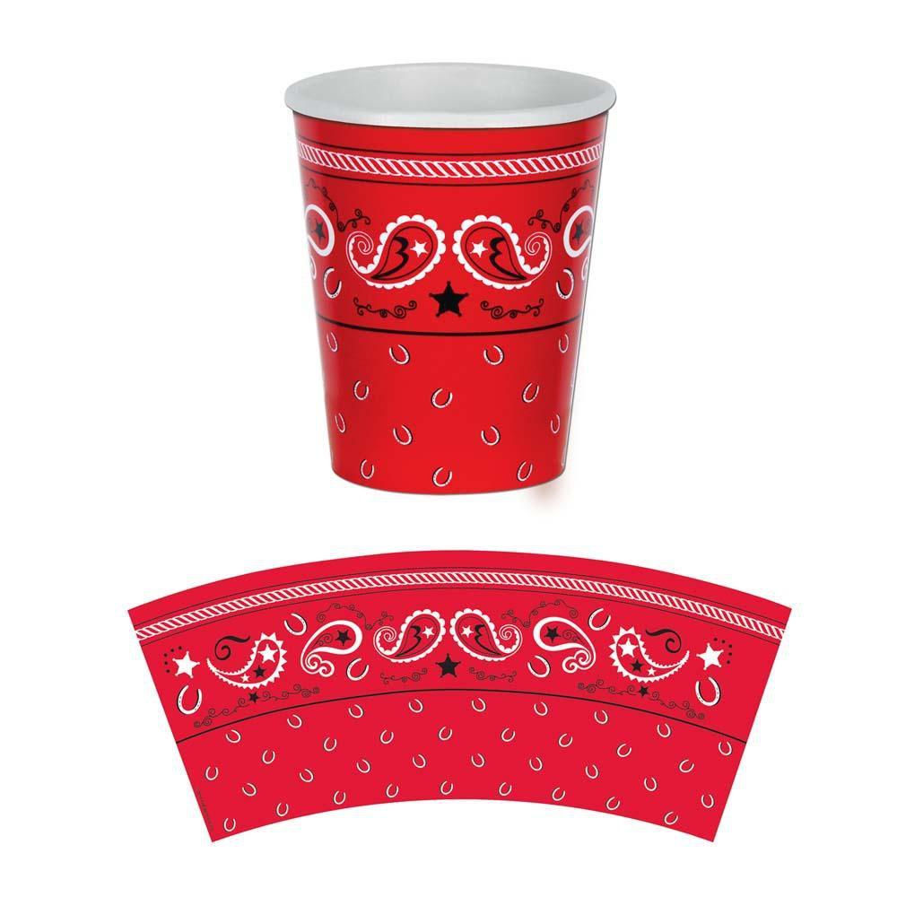 Bandana 9oz. Cups 8ct - JJ's Party House