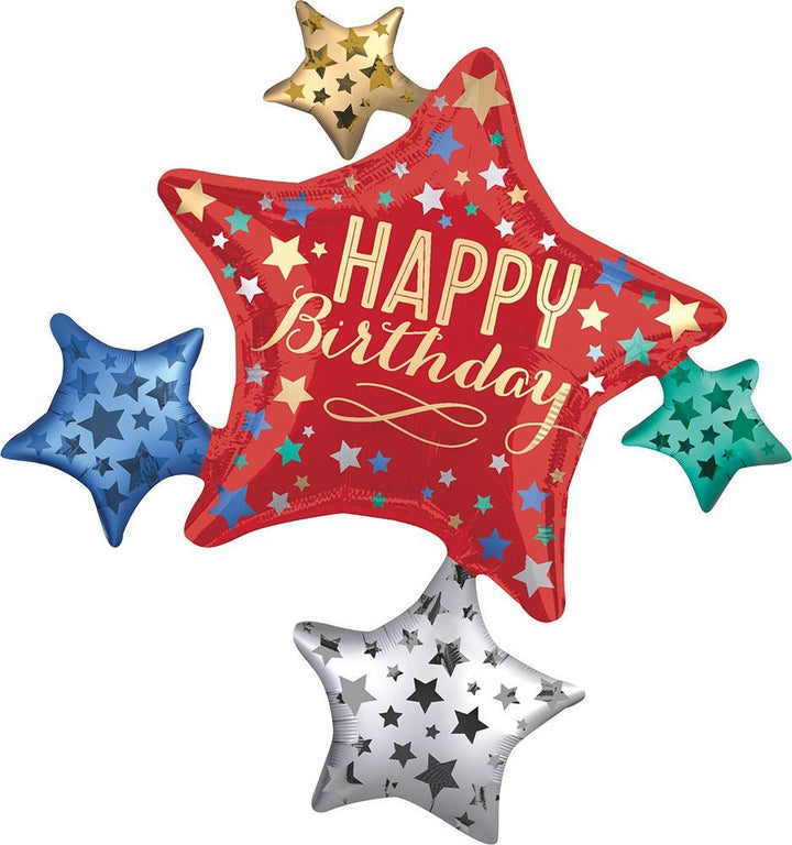 Bday Star Cluster Jumbo Balloom - JJ's Party House
