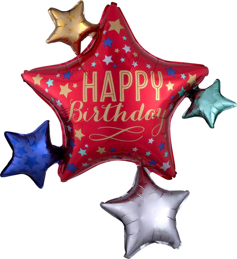 Bday Star Cluster Jumbo Balloom - JJ's Party House