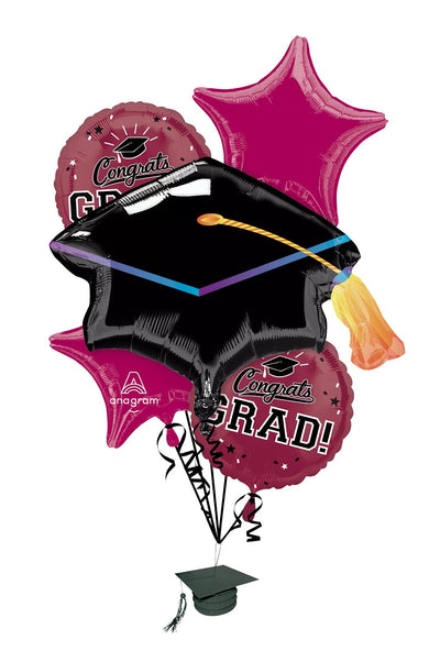 Berry Graduation Balloon Bouquet - JJ's Party House - Custom Frosted Cups and Napkins