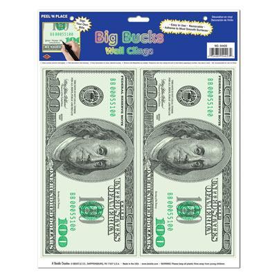 Big Bucks Money Wall Clings 12x15" - JJ's Party House