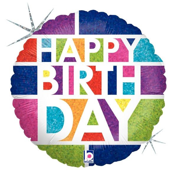 Birthday Blocks Mylar Balloon - JJ's Party House