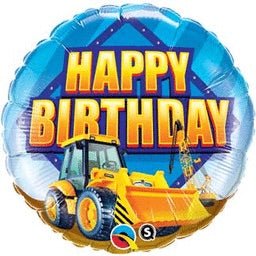 Birthday Construction Zone Mylar Balloon 18'' - JJ's Party House