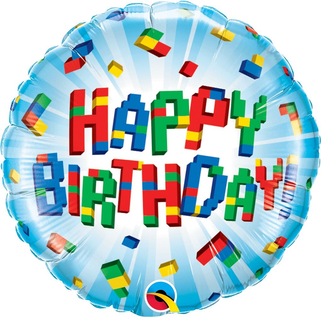 Birthday Exploding Blocks Mylar Balloon 18" - JJ's Party House