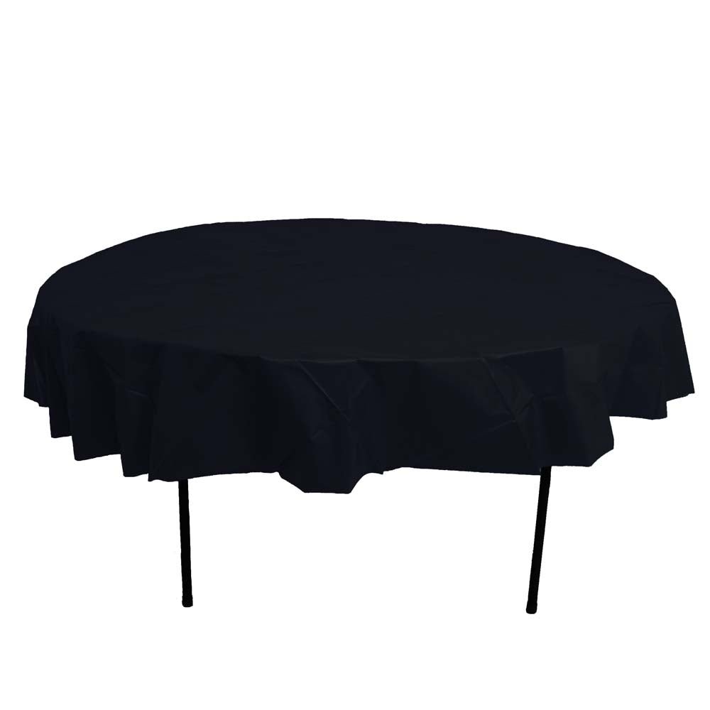 Bk-Black 84" Round Plastic Tab - JJ's Party House - Custom Frosted Cups and Napkins