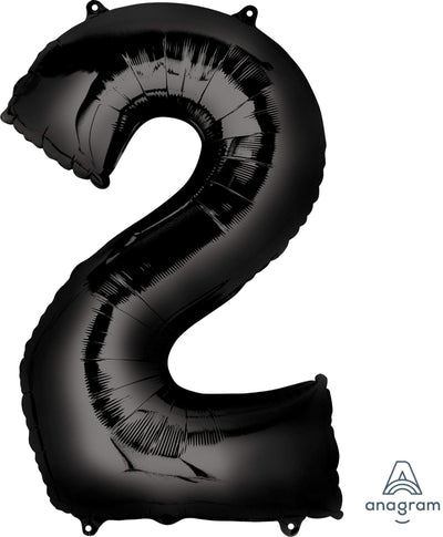 Black 2 Number Balloon 34'' - JJ's Party House