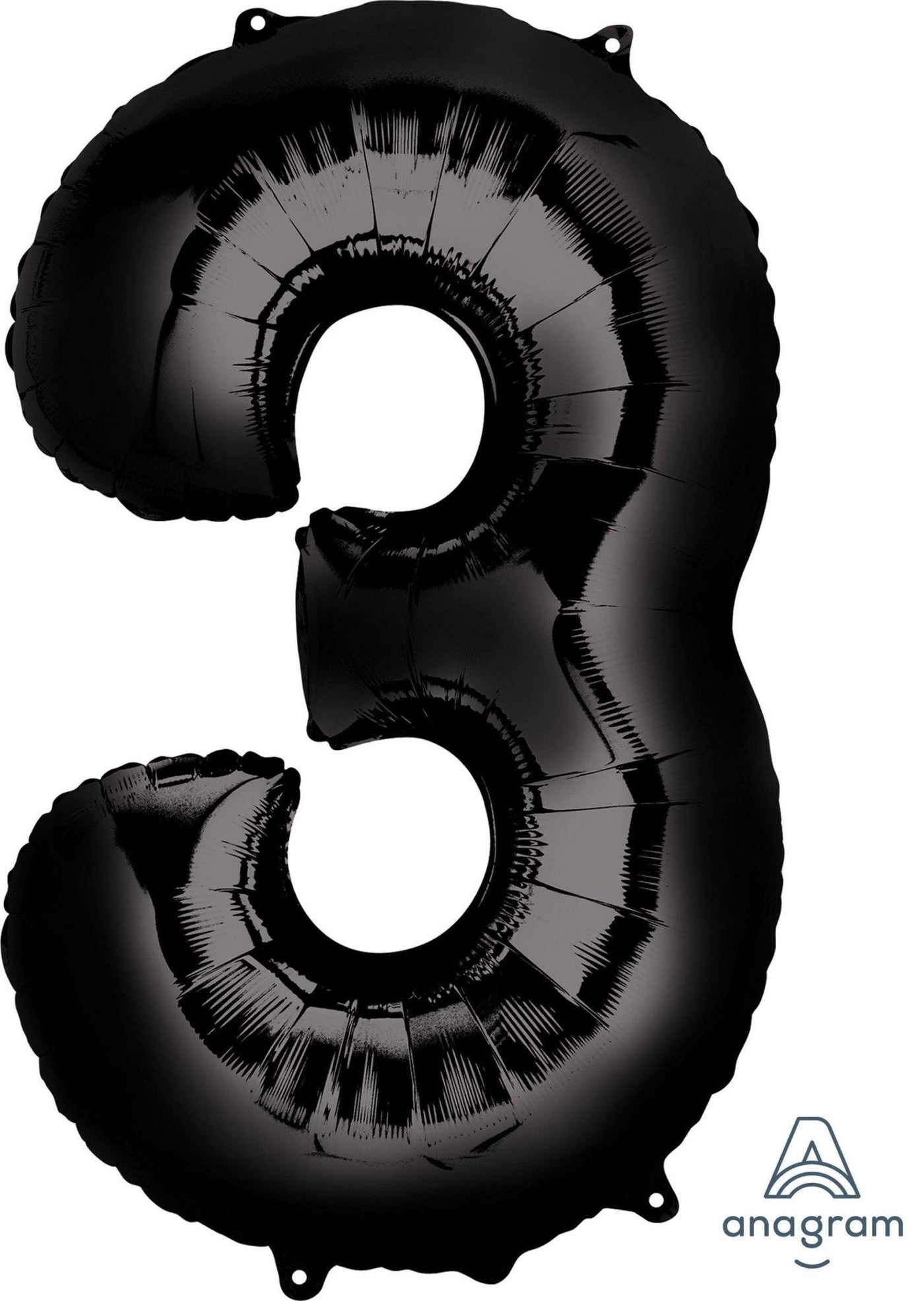 Black 3 Number Balloon 34'' - JJ's Party House