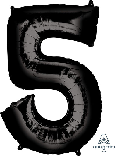 Black 5 Number Balloon 34'' - JJ's Party House