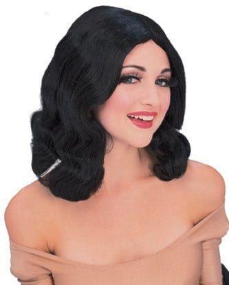 Black Flowing Wig - JJ's Party House