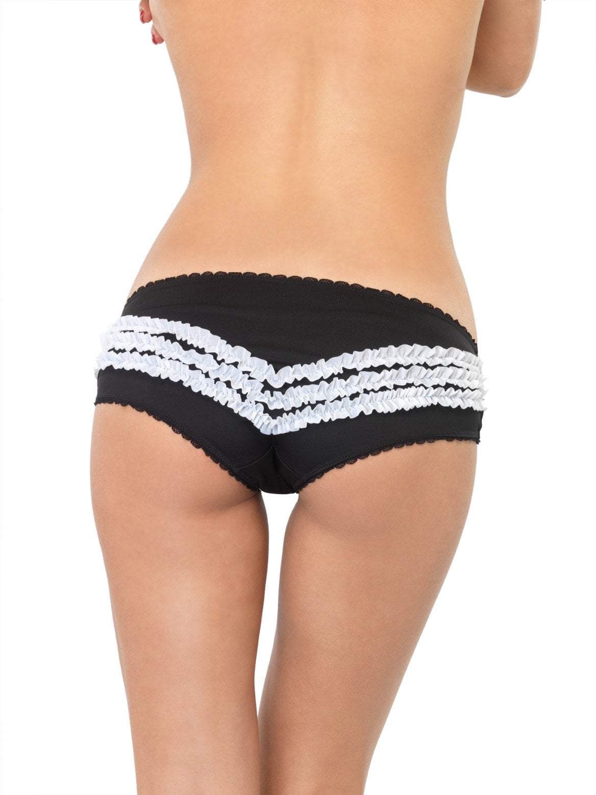 Black Panty with White Ruffle Back - JJ's Party House