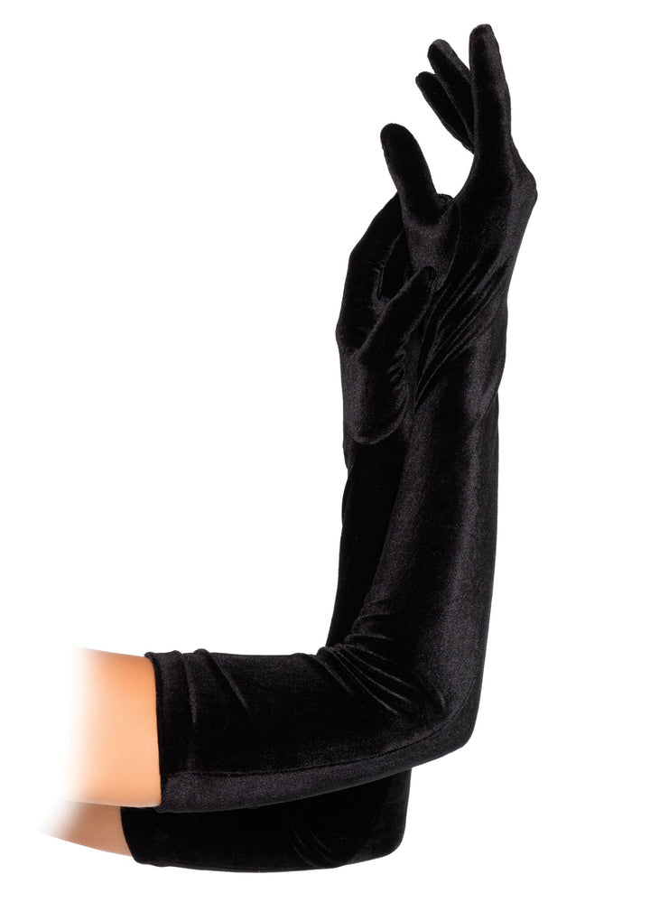 Black Velvet Opera Gloves - JJ's Party House