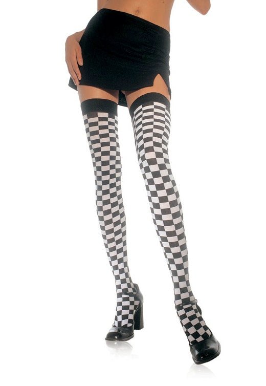 Black & White Checkered Stockings - JJ's Party House