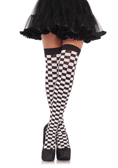 Black & White Checkered Stockings - JJ's Party House