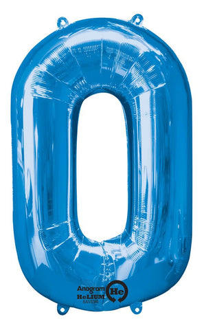 Blue 0 Number Balloon 34'' - JJ's Party House: Birthday, Balloons & Custom Party Favors