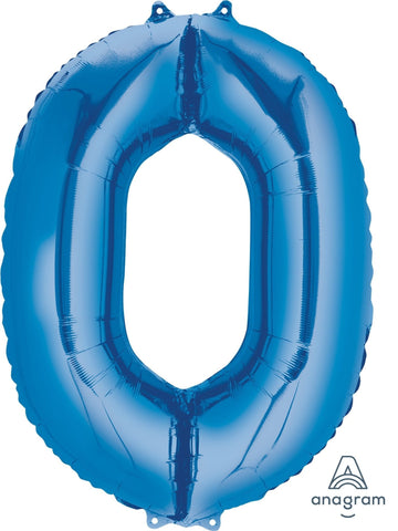 Blue 0 Number Balloon 34'' - JJ's Party House: Birthday, Balloons & Custom Party Favors