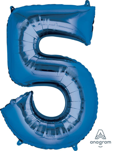 Blue 5 Number Balloon 34'' - JJ's Party House: Birthday, Balloons & Custom Party Favors