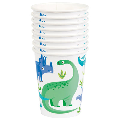 Blue & Green Dinosaur Party Hot & Cold Cups 8ct - JJ's Party House