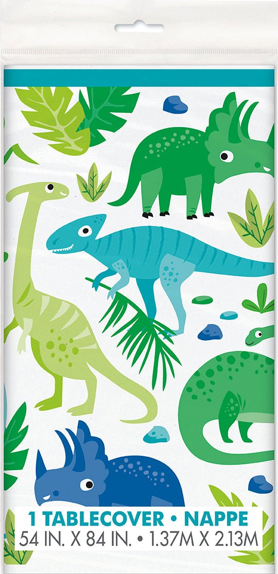 Blue & Green Dinosaur Party Table Cover - JJ's Party House: Birthday, Balloons & Custom Party Favors