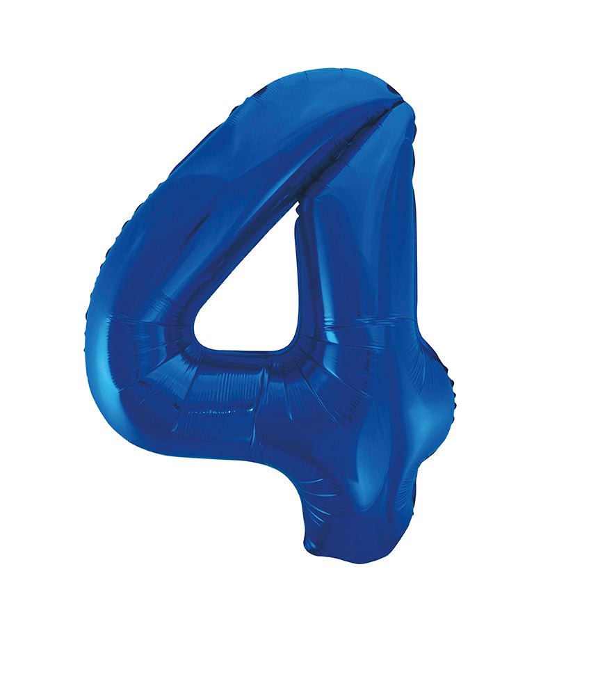 Blue Number 4 Balloon 34" - JJ's Party House