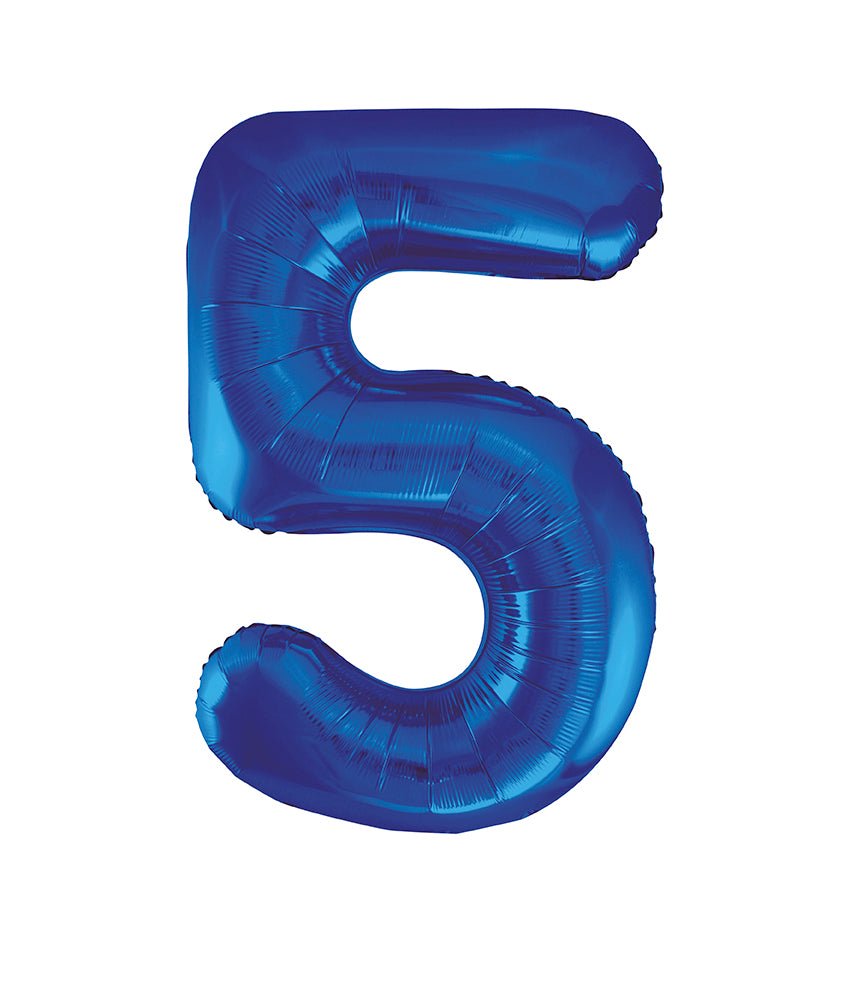 Blue Number 5 Balloon 34" - JJ's Party House