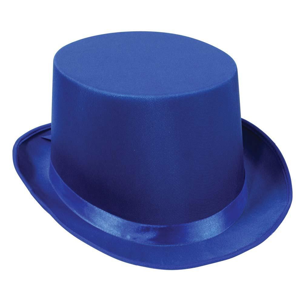 Blue Satin Sleek Top Hat - JJ's Party House