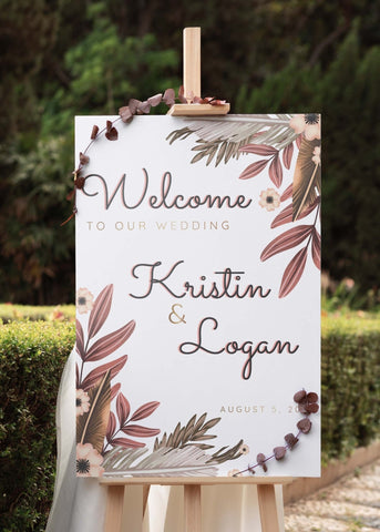 Boho Chic Wedding Entrance Sign Rustic Charm and Whimsical Elegance for Dreamy Bohemian Celebration. - JJ's Party House