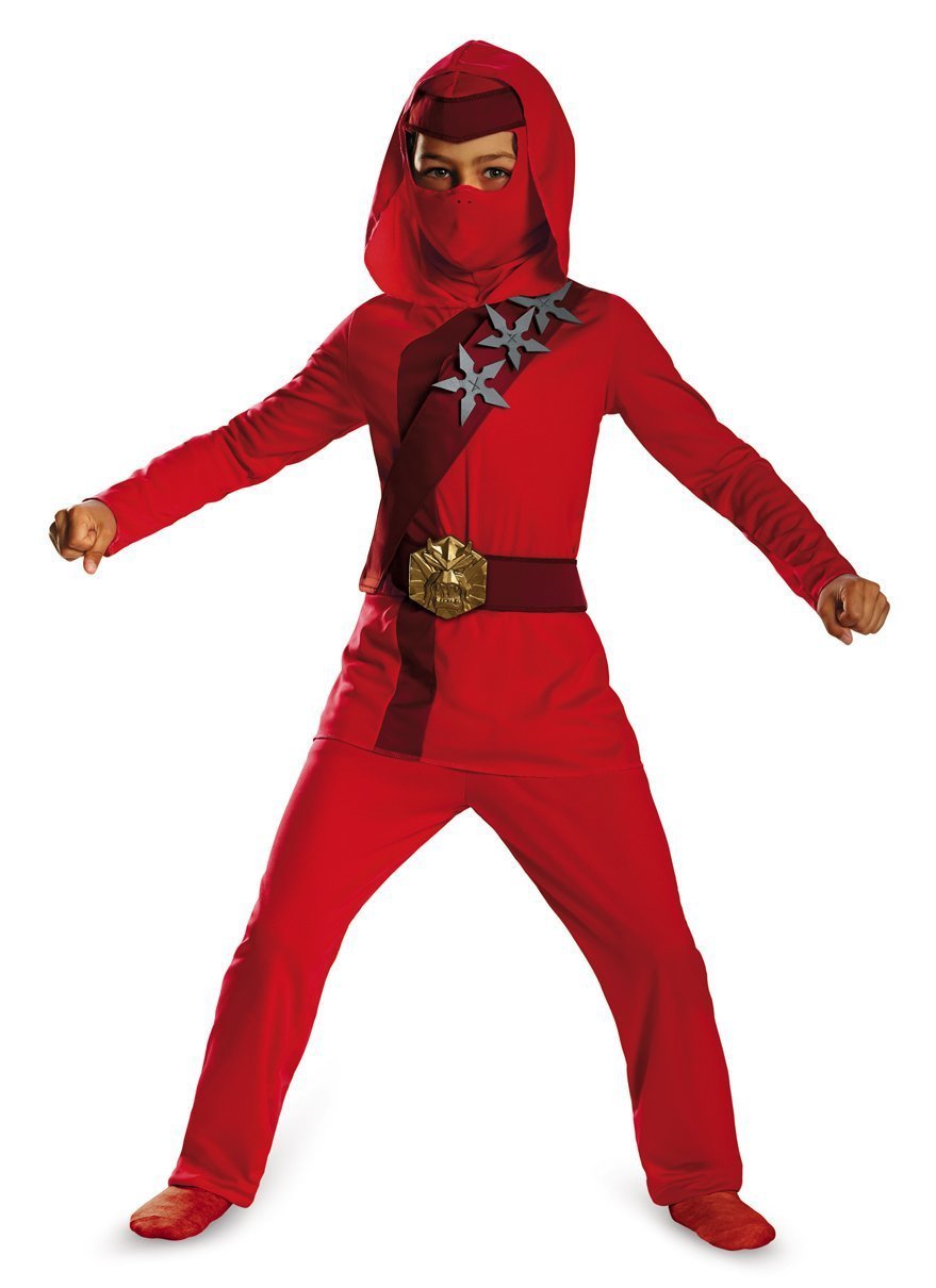Boys Fire Red Ninja Classic Costume - JJ's Party House