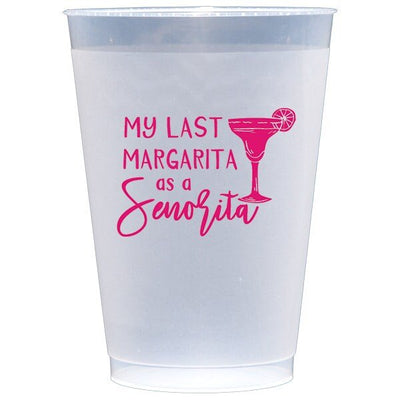 Bridal Shower Fiesta Themed Frost Flex Shatterproof Cups, Personalized Wedding Cups, Custom Printed Frost Flex Cups - JJ's Party House