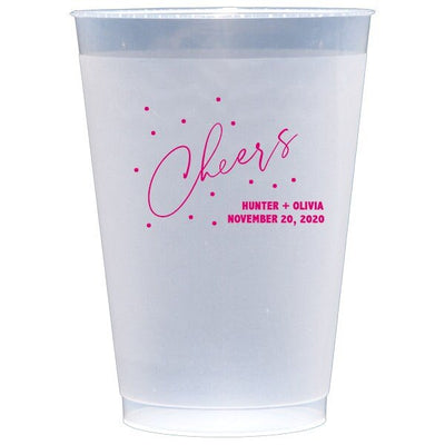 Bridal Shower Fiesta Themed Frost Flex Shatterproof Cups, Personalized Wedding Cups, Custom Printed Frost Flex Cups - JJ's Party House